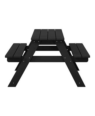 Outdoor Patio Kids Hdpe Plastic Picnic Bench Table