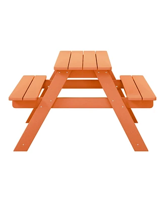 Outdoor Patio Kids Hdpe Plastic Picnic Bench Table