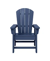 2-Piece Kids Outdoor Hdpe Adirondack Chair With Square Side Table Set
