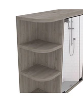 Roma Mirrored Medicine Cabinet, Six External Shelves, Three Interior Shelves