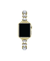 Posh Tech Grace Cultivated Pearl and Metal Band for Apple Watch, Fits All Apple Watch Models