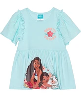 Disney Toddler and Little Girls Moana Born To Voyage Short Sleeve Top Legging, 2-piece Set