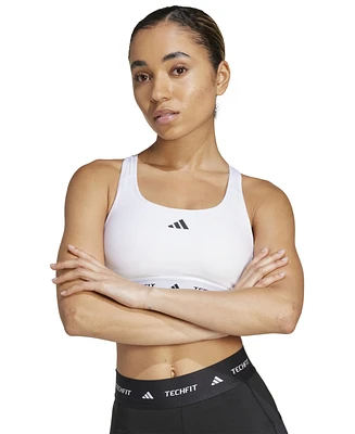 adidas Women's Medium-Impact Logo-Band Sports Bra