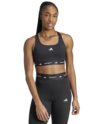 adidas Women's Medium-Impact Logo-Band Sports Bra