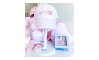 Bits & Bows Girls' Candy Hearts Bow Baseball Hat Pink