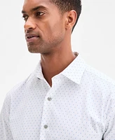 Alfani Men's Raindrop-Pattern Dress Shirt, Exclusively at Macy's