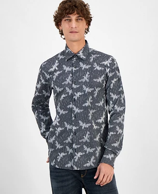 Hugo by Boss Men's Ermo Butterfly Patterned Shirt