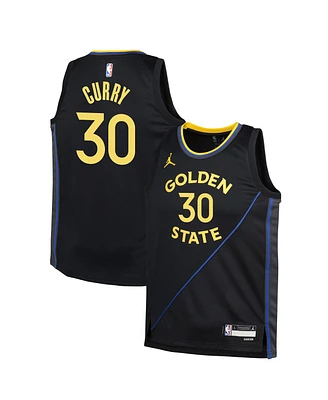 Jordan Big Boys and Girls Stephen Curry Navy Golden State Warriors Swingman Jersey - Statement Edition