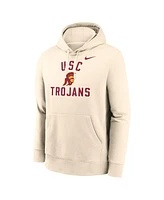 Nike Men's Cream Usc Trojans Arch Logo Pullover Hoodie