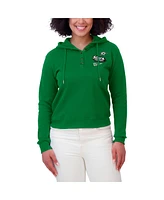 Wear by Erin Andrews Women's Kelly Green Dallas Stars Waffle-Knit Pullover Hoodie