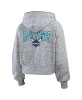 Wear by Erin Andrews Women's Heather Gray Charlotte Hornets Speckled Radiator Full-Zip Hoodie