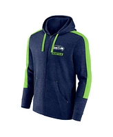 Fanatics Men's Heather College Navy Seattle Seahawks Gains Full-Zip Hoodie