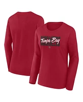 Logo Athletic Women's Red Tampa Bay Buccaneers Grip Long Sleeve T-Shirt