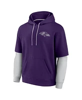 Fanatics Men's and Women's Purple Baltimore Ravens Sleek Elements Pullover Hoodie