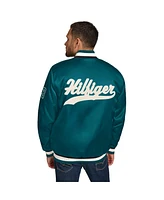 Tommy Hilfiger Men's Midnight Green Philadelphia Eagles Dante Full-Snap Satin Jacket