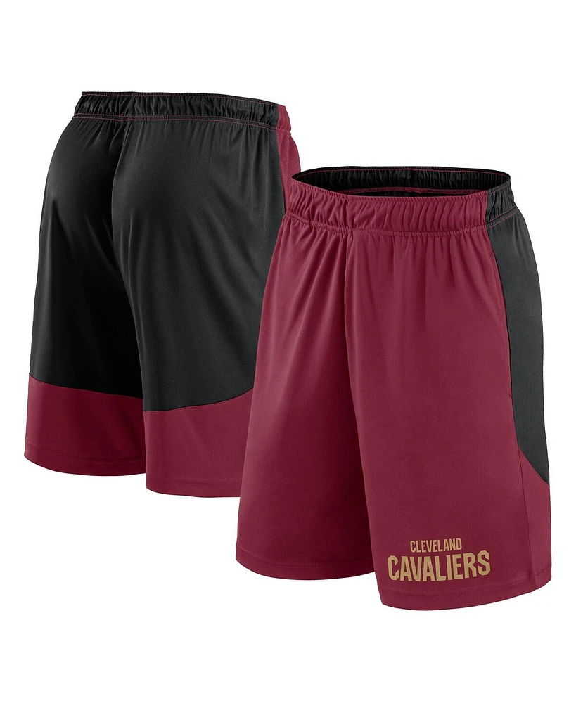 Logo Athletic Men's Wine/Black Cleveland Cavaliers Launch Performance Shorts