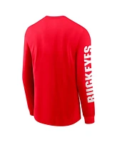 Nike Men's Scarlet Ohio State Buckeyes Basketball Icon Two-Hit Long Sleeve T-Shirt