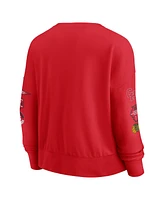 Fanatics Women's Red Chicago Blackhawks Go Team Pullover Sweatshirt