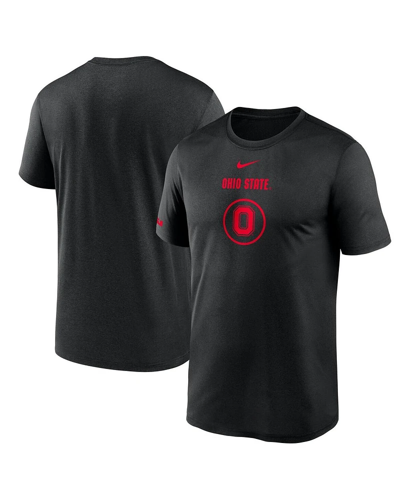 Nike Men's Black Ohio State Buckeyes On-Court Basketball Legend Practice Performance T-Shirt