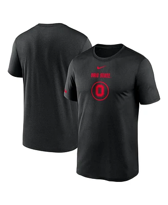 Nike Men's Black Ohio State Buckeyes On-Court Basketball Legend Practice Performance T-Shirt