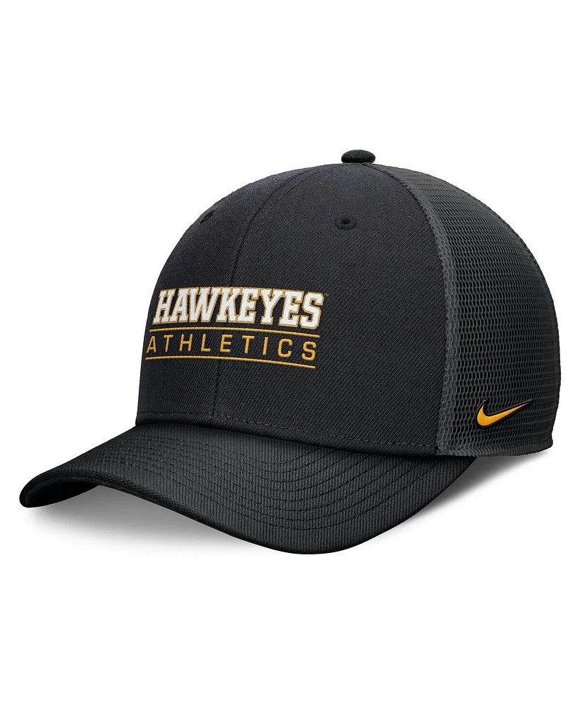 Nike Men's Black Iowa Hawkeyes Rise Adjustable Hat