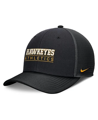 Nike Men's Black Iowa Hawkeyes Rise Adjustable Hat