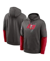 Nike Men's Pewter/Red Tampa Bay Buccaneers 2024 Sideline Club Pullover Hoodie