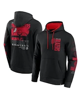 Fanatics Men's Black Portland Trail Blazers Game Time Crossover Pullover Hoodie