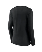 Fanatics Women's Black Baltimore Ravens Hometown Sweep Long Sleeve V-Neck T-Shirt