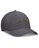 Nike Men's Gray Milwaukee Brewers Swoosh Performance Flex Hat