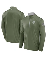 Fanatics Men's Olive Texas A M Aggies Oht Military Appreciation Defender Quarter-Zip Jacket