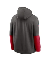 Nike Men's Pewter/Red Tampa Bay Buccaneers 2024 Sideline Club Pullover Hoodie