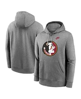 Nike Men's Heather Gray Florida State Seminoles Legacy Logo Club Fleece Pullover Hoodie