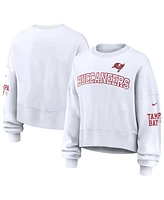 Nike Women's White Tampa Bay Buccaneers Oversized Long Sleeve Cropped Sweatshirt