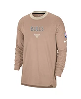 Nike Men's Tan Chicago Bulls 2024/25 City Edition Authentic Pregame Performance Long Sleeve Shooting T-Shirt