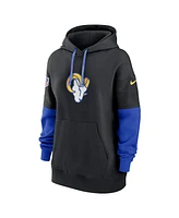 Nike Women's Black/Royal Los Angeles Rams 2024 Sideline Essential Fleece Pullover Hoodie