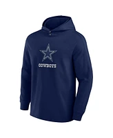 Fanatics Men's Navy Dallas Cowboys Elements Blaze Tri-Blend Long Sleeve Hoodie T-Shirt