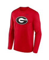 Nike Men's Red Georgia Bulldogs Primetime Primary Legend Long Sleeve T-Shirt