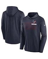 Nike Men's Navy Houston Texans Lightweight Performance Hooded Long Sleeve T-Shirt