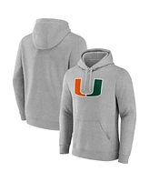 Fanatics Men's Gray Miami Hurricanes Fleece Pullover Hoodie