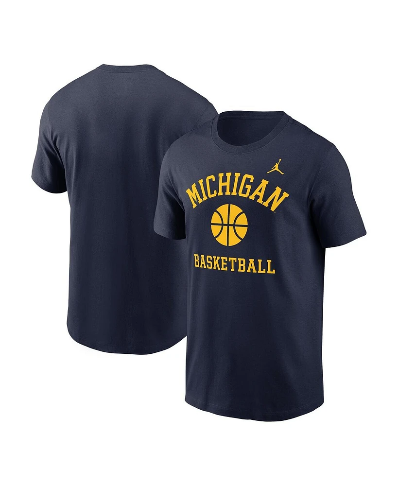 Jordan Men's Navy Michigan Wolverines Basketball Icon T-Shirt