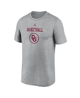 Jordan Men's Heather Gray Oklahoma Sooners On-Court Basketball Legend Practice Performance T-Shirt