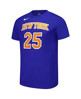 Nike Men's and Women's Mikal Bridges Blue New York Knicks Name Number T-Shirt