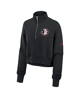 Nike Women's Black Florida State Seminoles Legacy Elevated Logo Cropped Half-Zip Sweatshirt