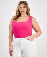 Kasper Plus Size Square-Neck Tank Top