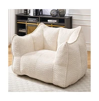 Comfortable Chenille Bean Bag Chair with Armrests for Living Rooms, Bedrooms, Gaming and Watching Tv-The Pop Home