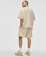 Mode Of One Mens Pinstripe Short Sleeve Sweatshirt Shorts Exclusively At Macys