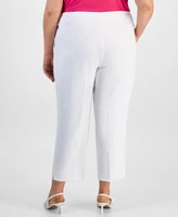 Kasper Plus Elastic-Back Side-Slit Pants