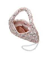 Nina Floral Patterned Sequin Hobo Bag