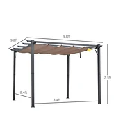 Outdoor Gazebo with Steel Frame and Decorative Roof